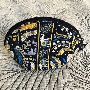Vera Bradley Ellie Blue elephant Cosmetic Accessory Makeup Bag yellow